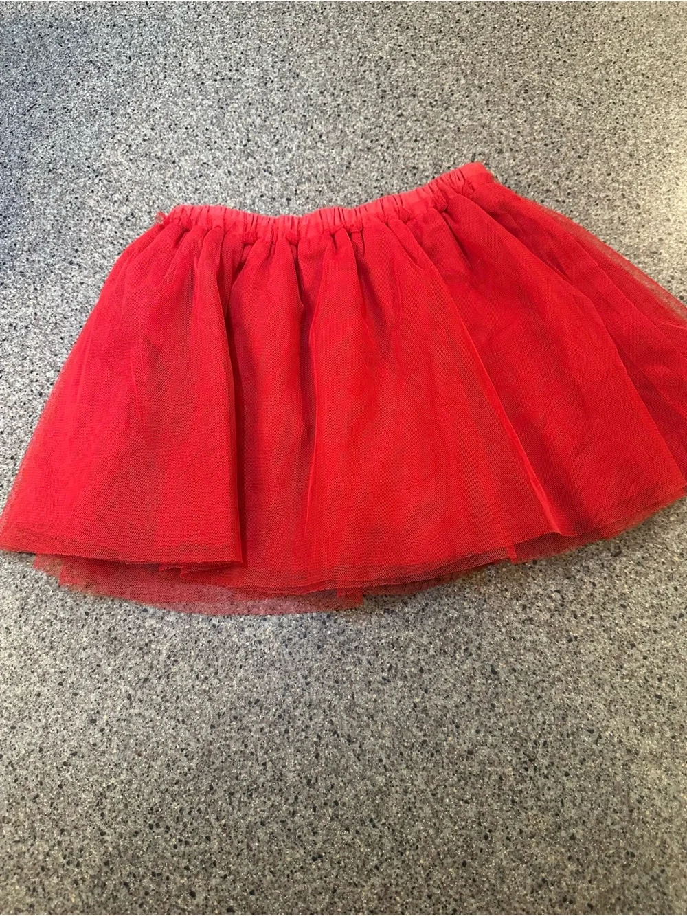 Red Tulle Skirt - Girls Elastic Waist